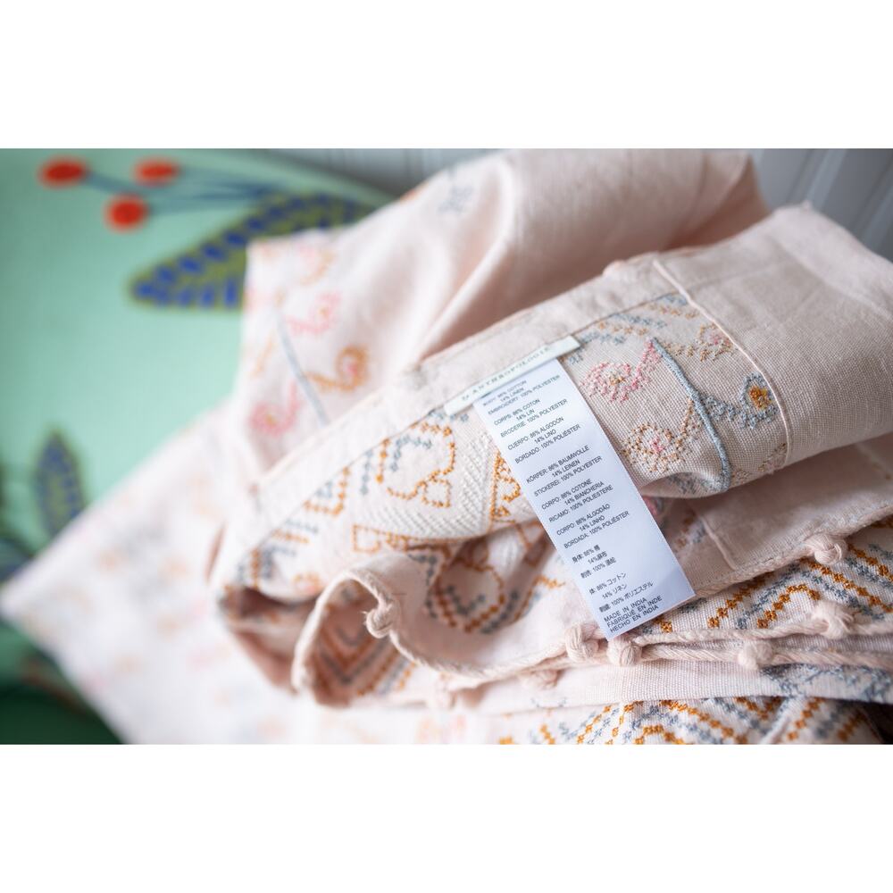 Anthropologie Pink Patterned Curtains - Picture 4 of 5